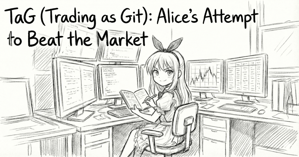 TaG (Trading as Git): How AI Agent Alice Attempts to Beat the Market